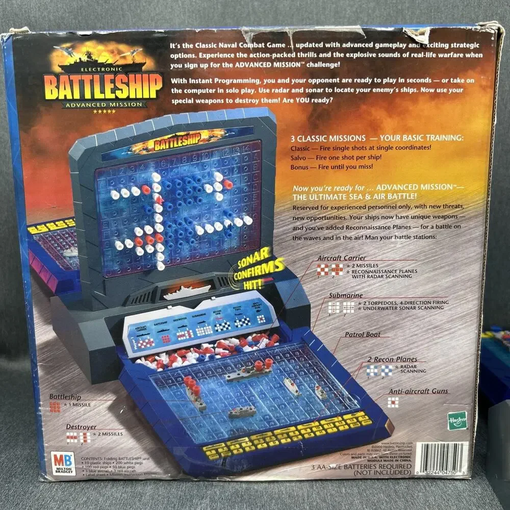 Electronic Battleship Advanced Mission Game 2000 Tested/Works 381 Pegs READ
